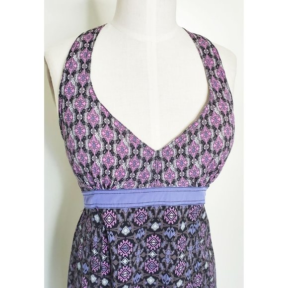 Athleta Womens Pack Everywhere Lilac Ikat Halter Dress 8 - Picture 4 of 14